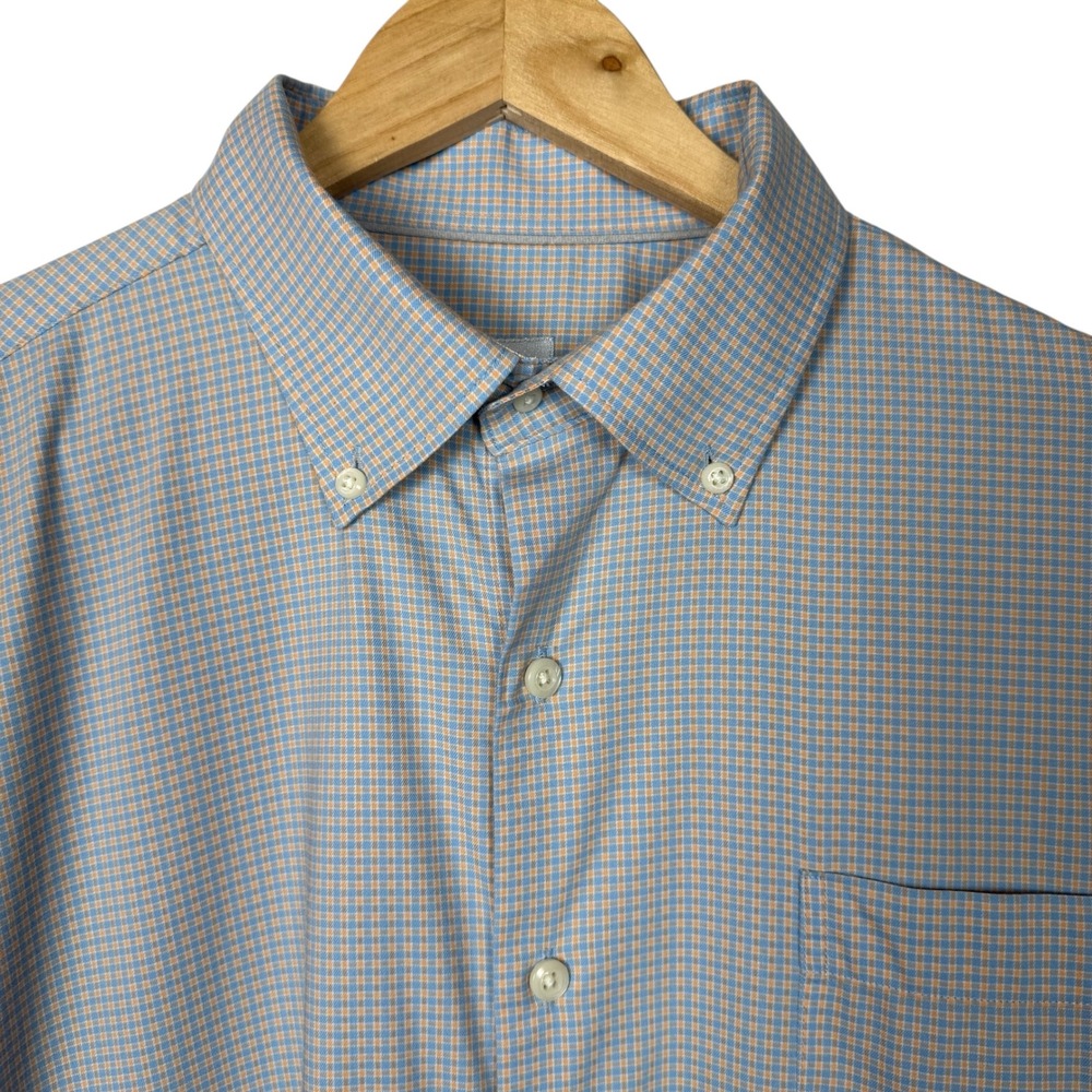 Peter Millar Button Down Shirt Men's Large Check Stretch Performance MS24W08LTB